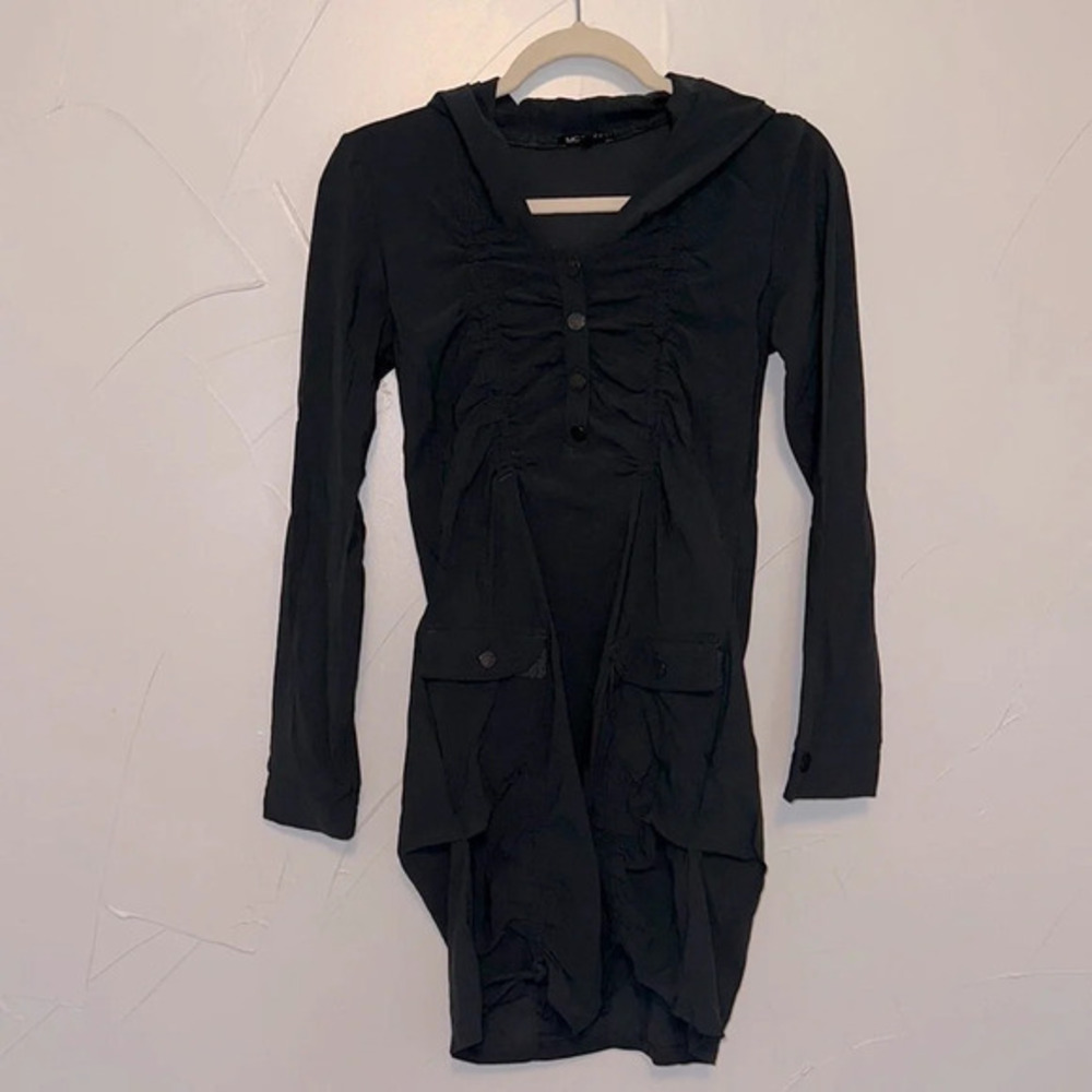 McPlanet Ruched Asphalt Gray Tunic US 4